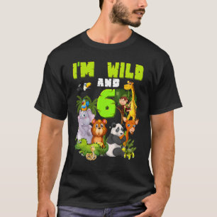 6 Years Old Wild Zoo Theme Birthday Safari Jungle T-Shirt