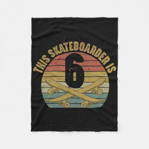 6 Yr Old Skateboarder Skateboarding 6th Birthday S Fleece Blanket