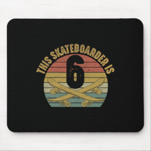 6 Yr Old Skateboarder Skateboarding 6th Birthday S Mouse Mat