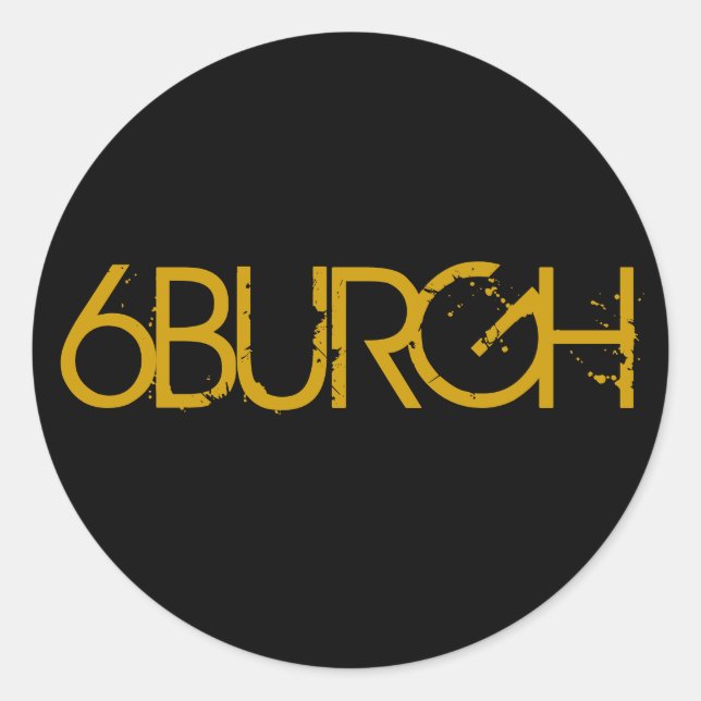 6BURGH CLASSIC ROUND STICKER (Front)