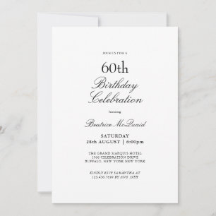 6oth Birthday Invitation Template Portrait