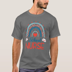 6Pwq School Nurse Rainbow Teacher Student Back To T-Shirt