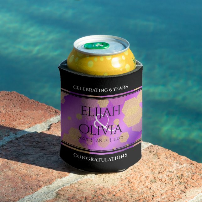 6th 33rd 47th 48th Amethyst Wedding Anniversary Can Cooler (In Situ Pool)