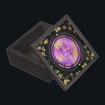 6th 33rd 47th 48th Amethyst Wedding Anniversary Gift Box<br><div class="desc">Celebrate the 6th, 33rd, 47th or 48th wedding anniversary with this commemorative keepsake box! Elegant black and white serif lettering with gold-dusted hexagonal confetti on amethyst purple and black backgrounds add a memorable touch for this special occasion and (extraordinary) milestone. Customise with the happy couple's names, years of marriage, and...</div>