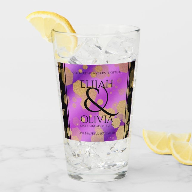 6th 33rd 47th 48th Amethyst Wedding Anniversary Glass (Front Ice)