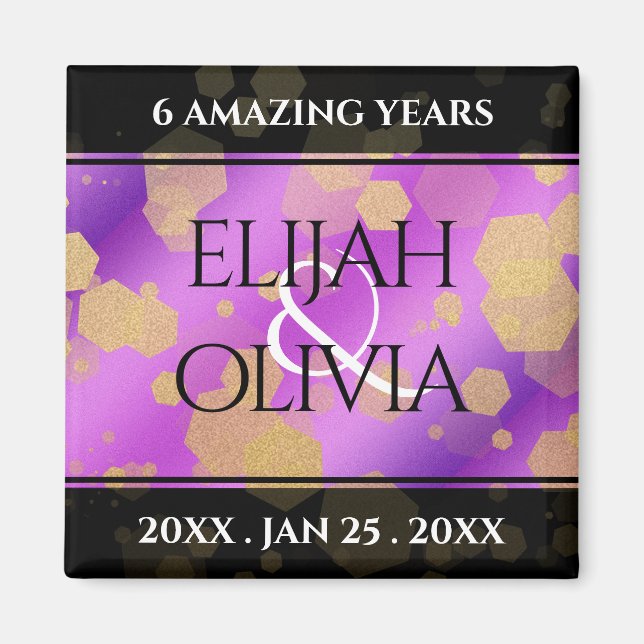6th 33rd 47th 48th Amethyst Wedding Anniversary Magnet (Front)
