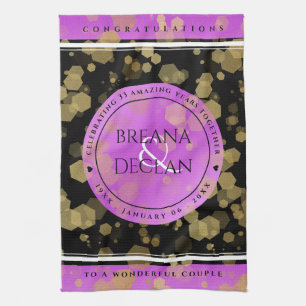 6th 33rd 47th 48th Amethyst Wedding Anniversary Tea Towel