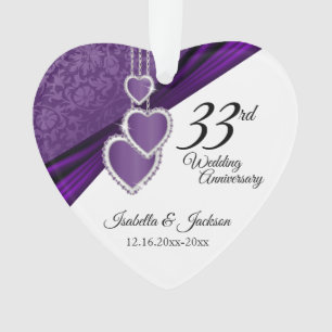 6th / 33rd / 47th Amethyst Anniversary Keepsake Ornament