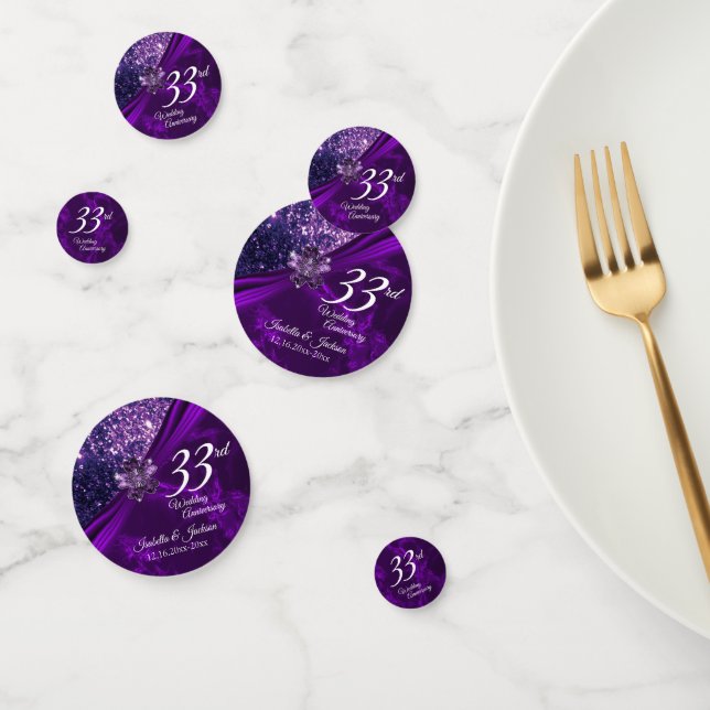 6th / 33rd / 47th Amethyst Purple  Anniversary Confetti (Group)