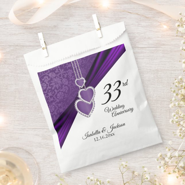 6th / 33rd / 47th Amethyst Wedding Anniversary  Favour Bags (Clipped)