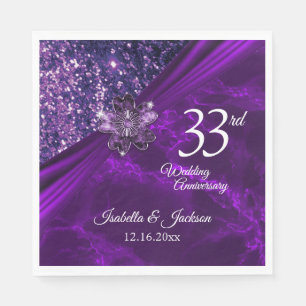 6th / 33rd /47th Amethyst Wedding Anniversary Napkin