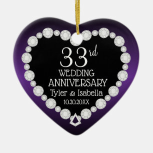 6th / 33rd / 47th Anniversary   Amethyst Purple Ceramic Tree Decoration