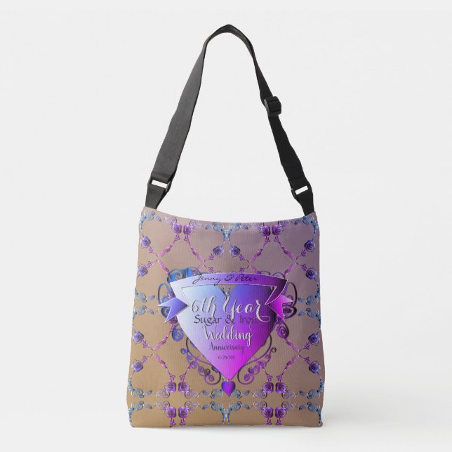 6th Amethyst Rose Wedding Anniversary   Crossbody Bag (Front)