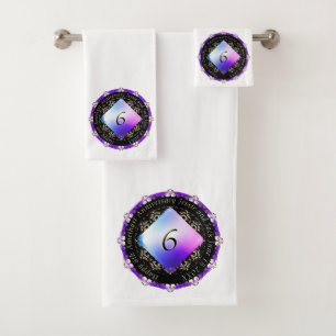 6th Amethyst Wedding Anniversary Bath Towel Set