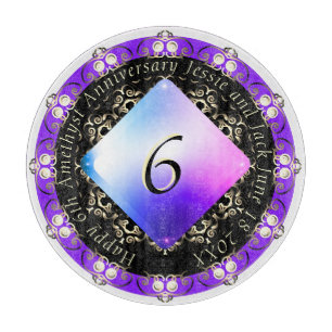 6th Amethyst Wedding Anniversary Cutting Board