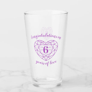 6th anniversary 6 years amethyst purple custom glass