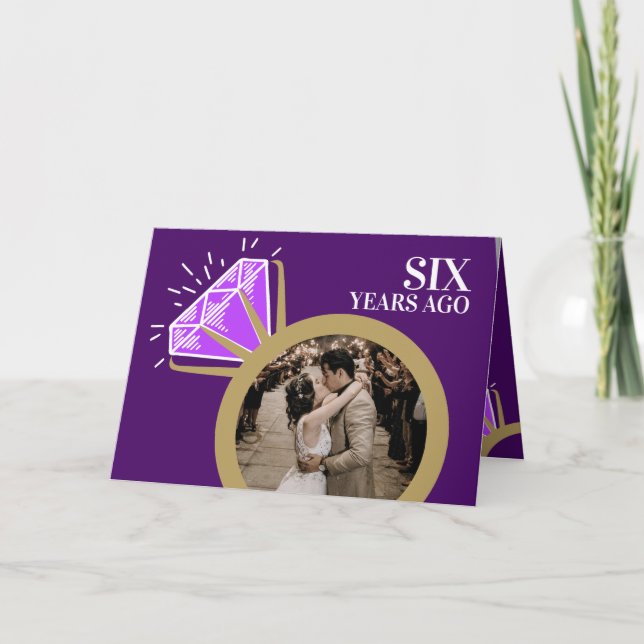 6th anniversary Amethyst ring purple photo Card (Front)