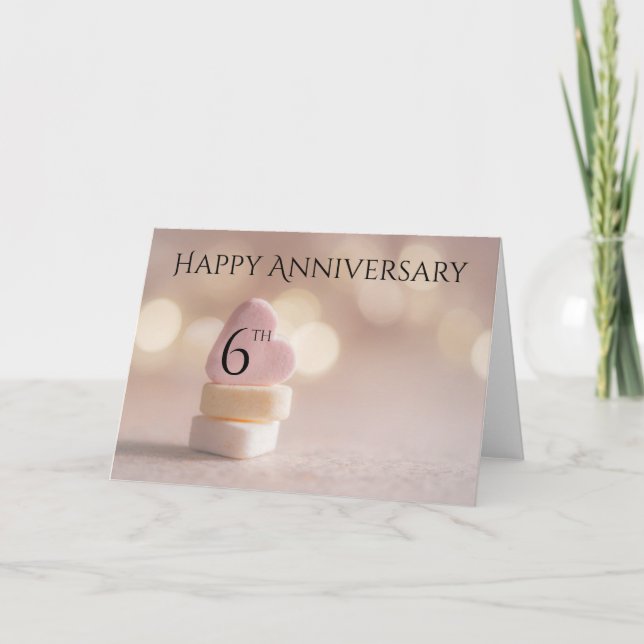 6th Anniversary Candy Heart Card (Front)