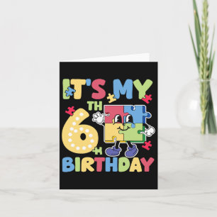 6th Autism Birthday Party 6 Years Old Autistic Gir Card