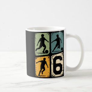 6th Birthday 6 Soccer Player Boy Girls Soccer Ball Coffee Mug
