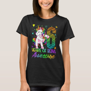 6th Birthday 6 Year Old Girl Flossing Unicorn Par T-Shirt