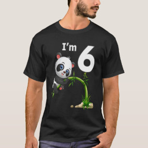 6th Birthday 6 Years Old Party Animal Panda 2 T-Shirt