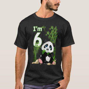 6th Birthday 6 Years Old Party Animal Panda 6 T-Shirt