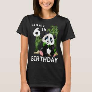 6th Birthday 6 Years Old Party Animal Panda 7 T-Shirt