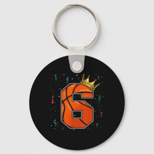 6th Birthday Basketball Big Number 6 Year Old Boy  Key Ring