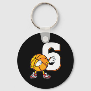 6th Birthday Basketball Player Dabbing 6 Years Old Key Ring