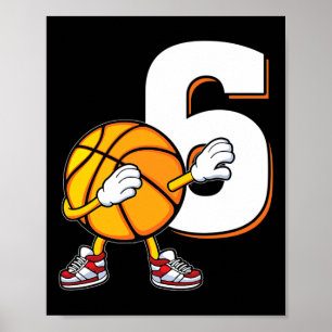 6th Birthday Basketball Player Dabbing 6 Years Old Poster