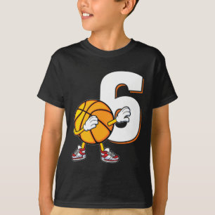6th Birthday Basketball Player Dabbing 6 Years Old T-Shirt