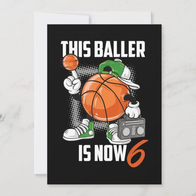 6th Birthday Basketball Player Funny 6 Years Old Holiday Card (Front)
