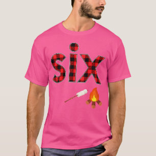 6Th Birthday Boy 6 Year Old Campfire Marshmallow C T-Shirt