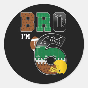6th Birthday Boy Bro I'm 6 Year Old Boys Kids Foot Classic Round Sticker
