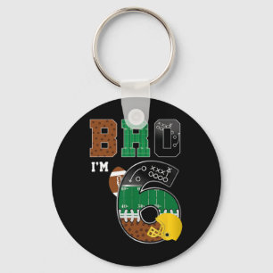 6th Birthday Boy Bro I'm 6 Year Old Boys Kids Foot Key Ring