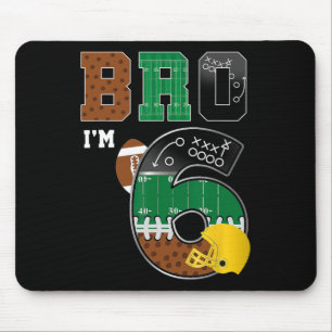 6th Birthday Boy Bro I'm 6 Year Old Boys Kids Foot Mouse Mat