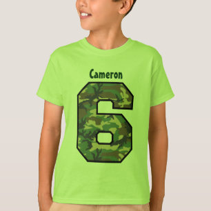 6th Birthday Boy Camo Four Year Custom Name V007F6 T-Shirt
