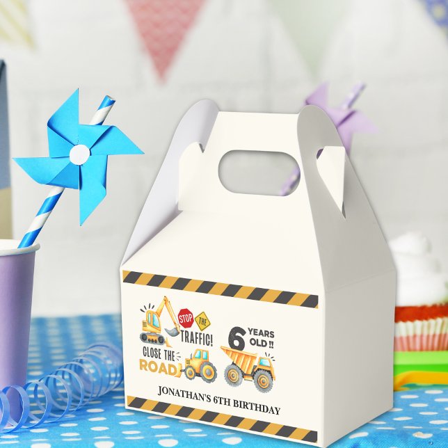 6th birthday boy construction truck favour box (Creator Uploaded)