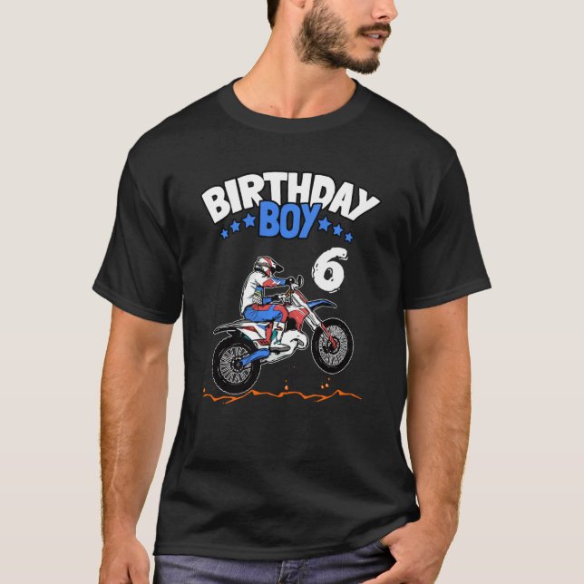 6th Birthday Boy Dirt Bike Kids 6 Years Old Boys M T-Shirt (Front)