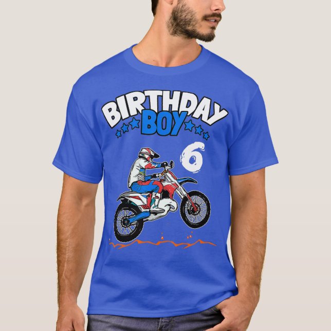 6th Birthday Boy Dirt Bike Kids 6 Years Old Boys T-Shirt (Front)