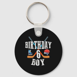 6th Birthday Boy Ice Hockey 6 Years Old Birthday S Key Ring