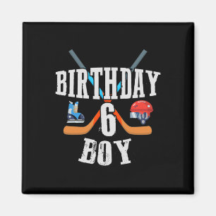6th Birthday Boy Ice Hockey 6 Years Old Birthday S Magnet
