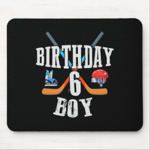 6th Birthday Boy Ice Hockey 6 Years Old Birthday S Mouse Mat