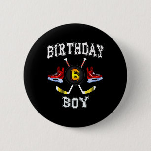 6th Birthday Boy - Ice Hockey 6 years old kid Cm Round Badge