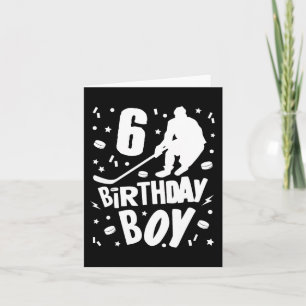 6th Birthday Boy Ice Hockey Kids 6 Years Old Party Card