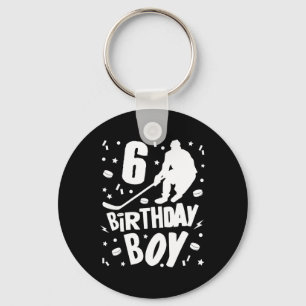 6th Birthday Boy Ice Hockey Kids 6 Years Old Party Key Ring