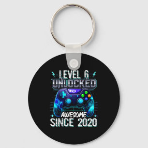 6th Birthday Boy Level 6 Gamer 6 Year Video Game P Key Ring