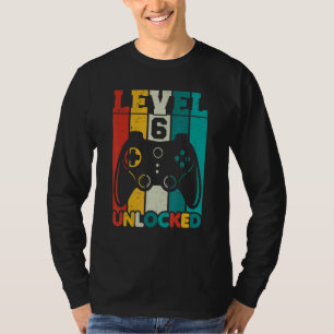 6th Birthday Boy Level 6 Unlocked 6 Year Old Video T-Shirt