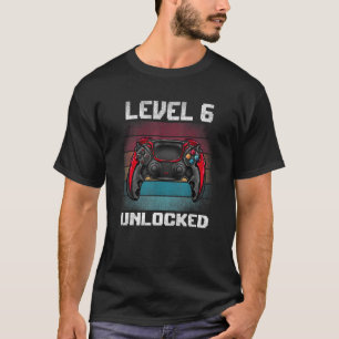 6th Birthday Boy Level 6 Unlocked Awesome Since 20 T-Shirt